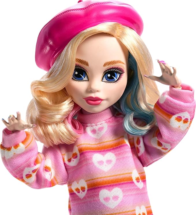 Monster High Doll Enid Sinclair Collectible in Pink Fashion with Beret Monster High Doll Enid Sinclair Collectible in Pink Fashion with Beret