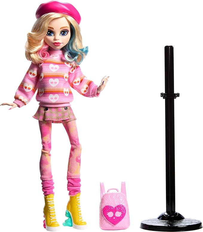 Monster High Doll Enid Sinclair Collectible in Pink Fashion with Beret Monster High Doll Enid Sinclair Collectible in Pink Fashion with Beret