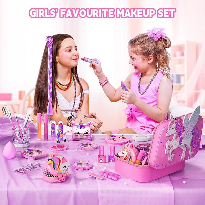 Real Washable Make Up Set with Storage Case for Girls Real Washable Make Up Set with Storage Case for Girls