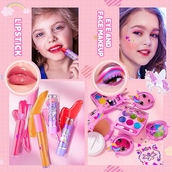 Real Washable Make Up Set with Storage Case for Girls Real Washable Make Up Set with Storage Case for Girls