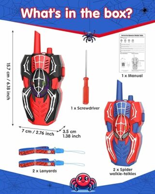 Spider Hero Walkie Talkies for Kids 2 Pack Indoor & Outdoor Toys