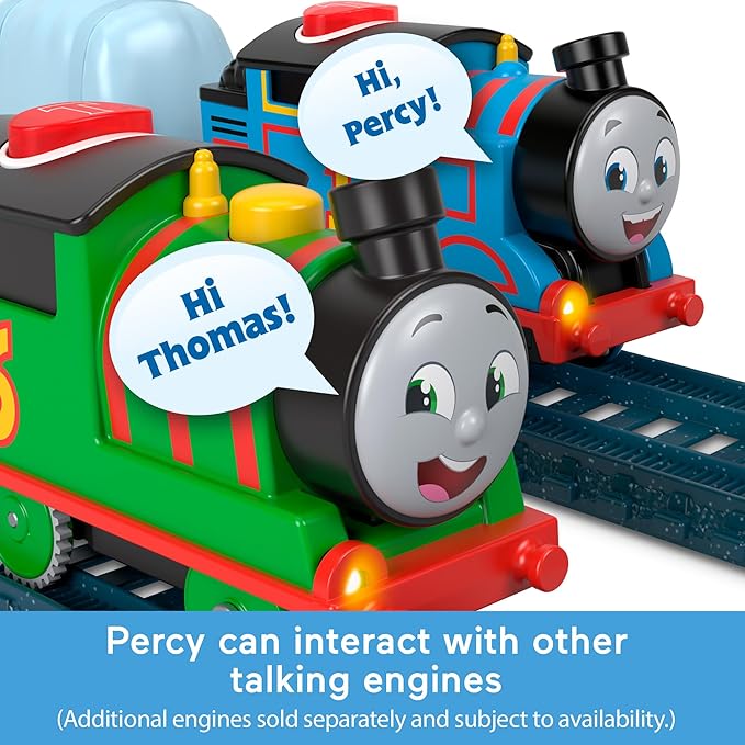 Thomas & Friends Motorized Toy Train Talking Percy Battery Powered Engine Thomas & Friends Motorized Toy Train Talking Percy Battery Powered Engine