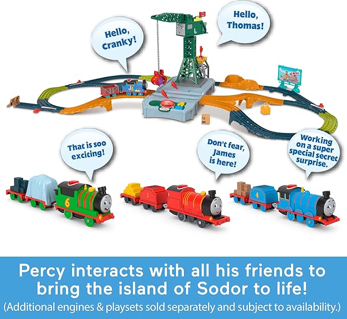 Thomas & Friends Motorized Toy Train Talking Percy Battery Powered Engine Thomas & Friends Motorized Toy Train Talking Percy Battery Powered Engine