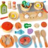 Wooden Play Kitchen Accessories Cooking Set
