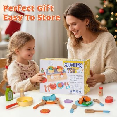 Wooden Play Kitchen Accessories Cooking Set