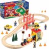 Wooden Train Set 38 Pieces Track Set