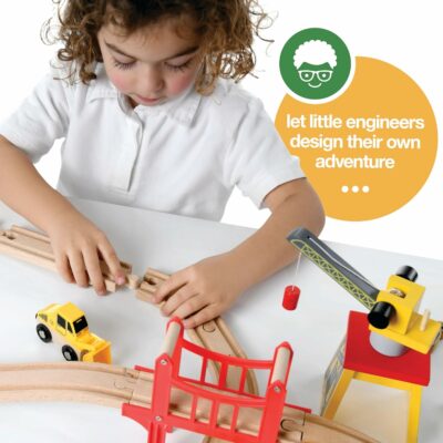 Wooden Train Set 38 Pieces Track Set