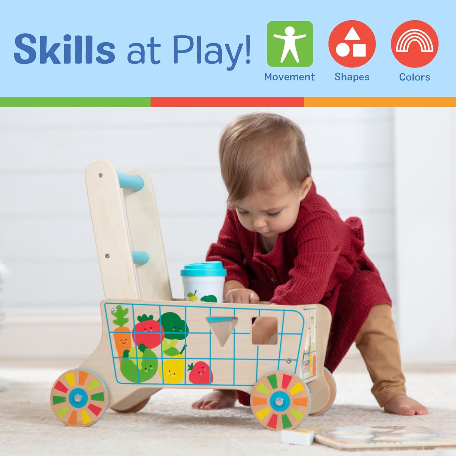 Melissa & Doug Wooden Shape Sorting Grocery Cart Melissa & Doug Wooden Shape Sorting Grocery Cart