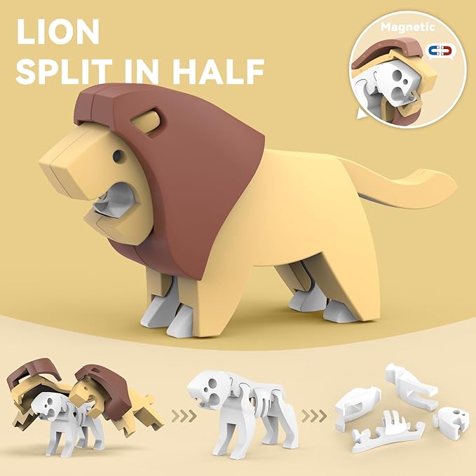 Magnetic Animal Building Toys 3D Puzzle Animals for Kids Magnetic Animal Building Toys 3D Puzzle Animals for Kids