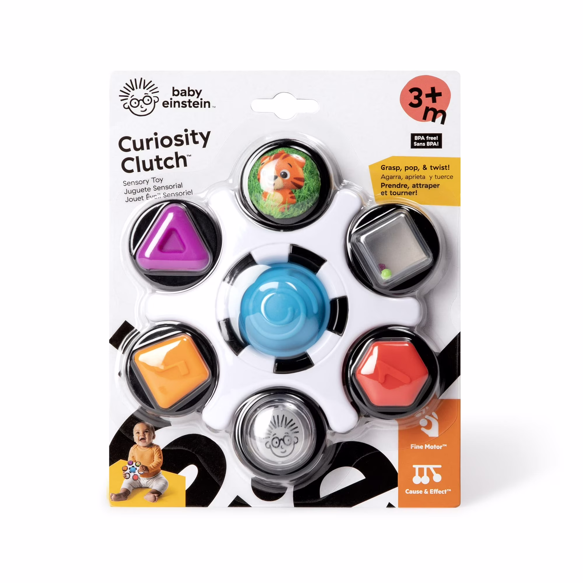 Baby Einstein Curiosity Clutch Twist and Pop Rattle Teether Infant Toy Baby Einstein Curiosity Clutch Twist and Pop Rattle Teether Infant Toy