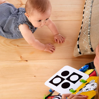 Baby Einstein Flip for Art High Contrast Floor Activity Mirror with Take Along Cards