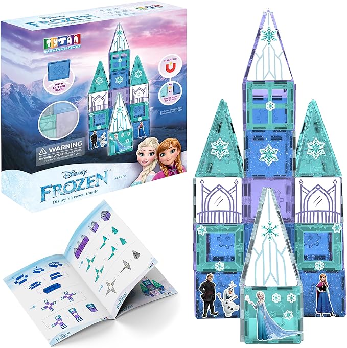 Disney Frozen Magnetic Tiles Princess Castle 68 Piece STEAM Building Set