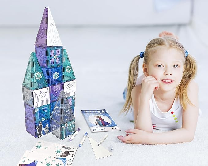 Disney Frozen Magnetic Tiles Princess Castle 68 Piece STEAM Building Set Disney Frozen Magnetic Tiles Princess Castle 68 Piece STEAM Building Set