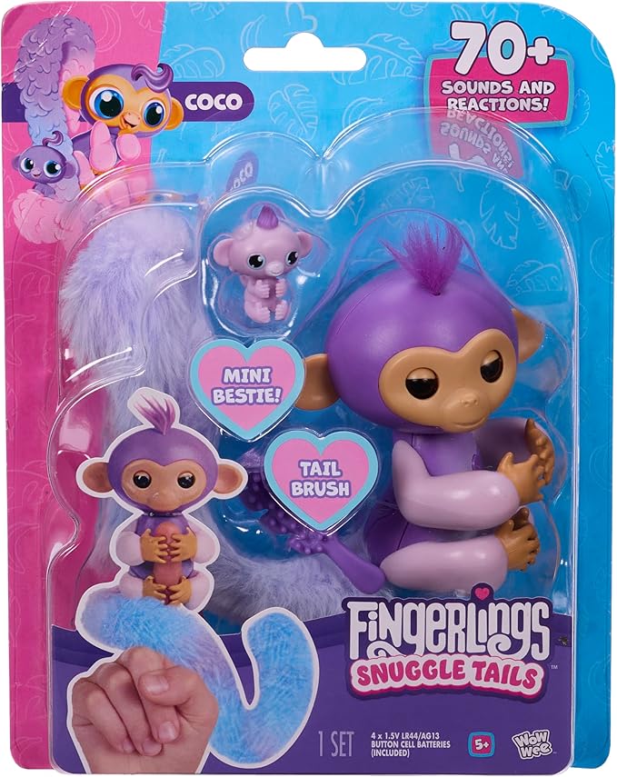 Fingerlings Snuggle Tails Interactive Purple Monkey Fingerlings Snuggle Tails Interactive Purple Monkey