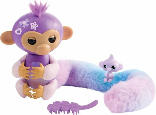 Fingerlings Snuggle Tails Interactive Purple Monkey