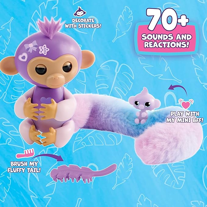Fingerlings Snuggle Tails Interactive Purple Monkey 5 Fingerlings Snuggle Tails Interactive Purple Monkey