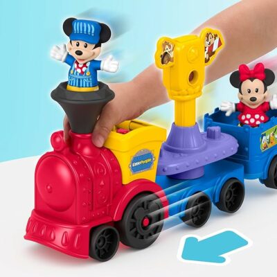 Fisher-Price Disney Jr Mickey & Minnie Musical Train with 2 Figures