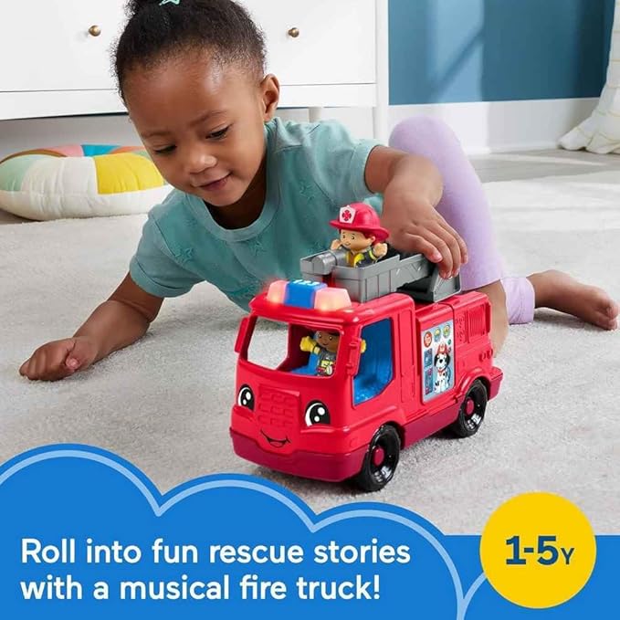 Fisher-Price Little People Fire Truck Musical Push Along Vehicle with 2 Figure Fisher-Price Little People Fire Truck Musical Push Along Vehicle with 2 Figure