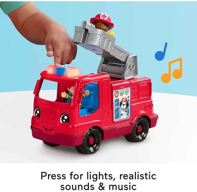 Fisher-Price Little People Fire Truck Musical Push Along Vehicle with 2 Figure Fisher-Price Little People Fire Truck Musical Push Along Vehicle with 2 Figure