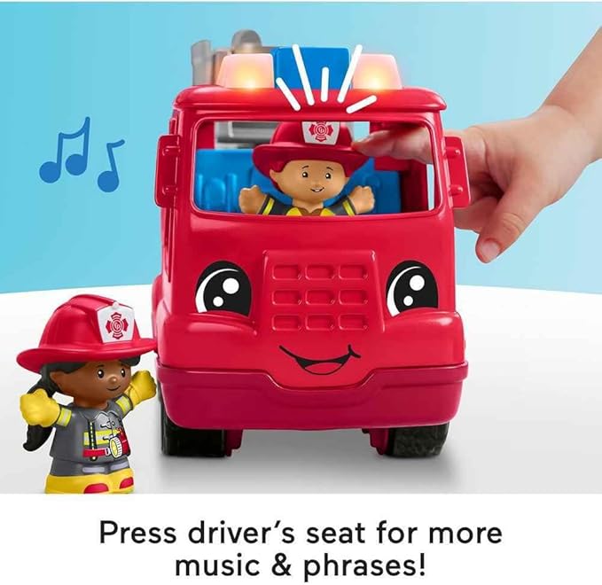 Fisher-Price Little People Fire Truck Musical Push Along Vehicle with 2 Figure Fisher-Price Little People Fire Truck Musical Push Along Vehicle with 2 Figure