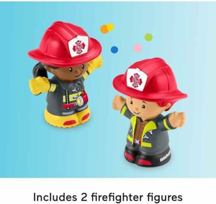 Fisher-Price Little People Fire Truck Musical Push Along Vehicle with 2 Figure