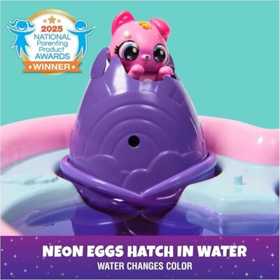 Hatchimals Alive Neon Rainbow Bestie Pool Party with 2 BFF Figures in Color Reveal Eggs