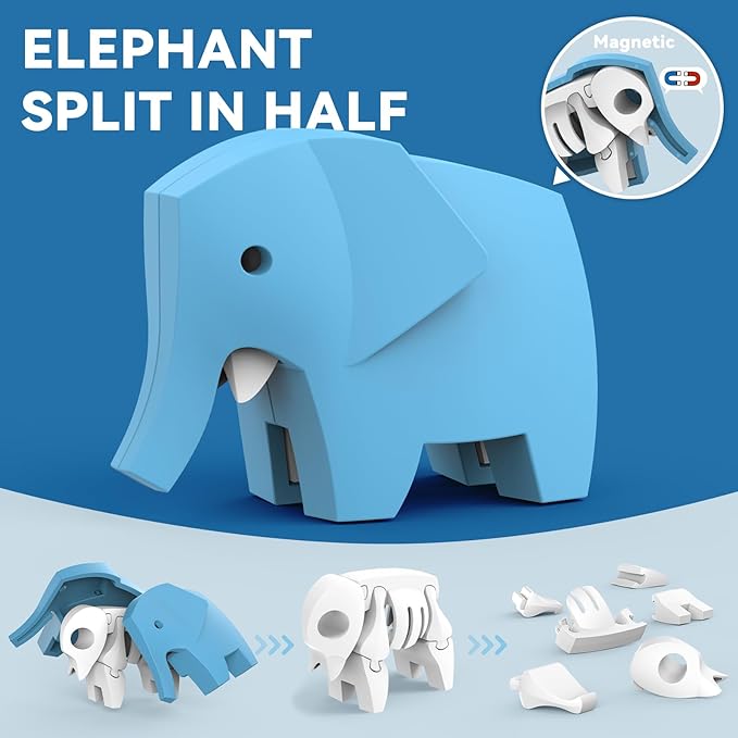 Magnetic Animal Building Toys 3D Puzzle Animals for Kids Magnetic Animal Building Toys 3D Puzzle Animals for Kids