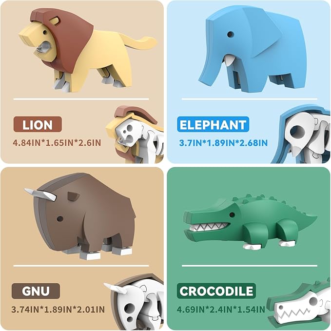 Magnetic Animal Building Toys 3D Puzzle Animals for Kids Magnetic Animal Building Toys 3D Puzzle Animals for Kids