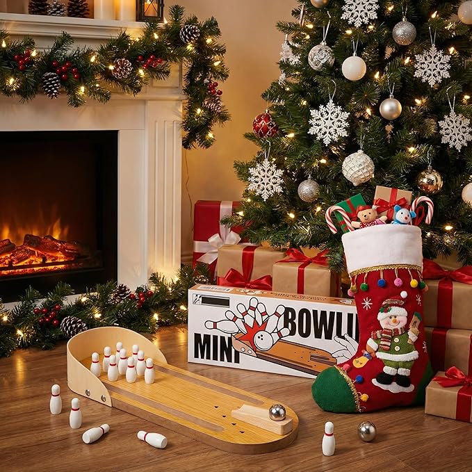 Mini Bowling Game Set for Kids Indoor Wooden Tabletop Games Mini Bowling Game Set for Kids Indoor Wooden Tabletop Games