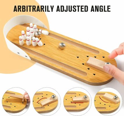 Mini Bowling Game Set for Kids Indoor Wooden Tabletop Games