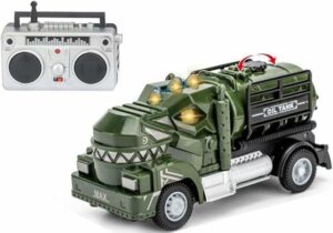 Multi Dinosaur Oil Tanker Military Truck Toy Remote Control for Boys
