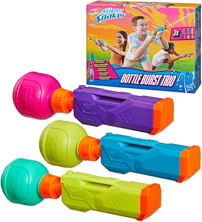 Nerf Super Soaker Bottle Burst Trio 3 Pump Action Water Toy Nerf Super Soaker Bottle Burst Trio 3 Pump Action Water Toy