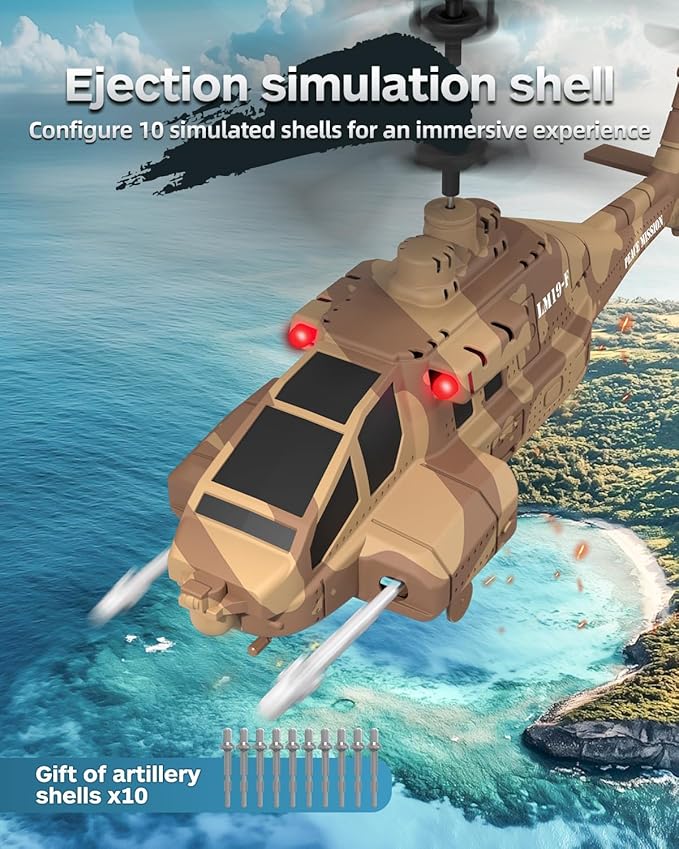 RC Helicopter with Missiles 2.4GHz Remote Control Army Helicopter RC Helicopter with Missiles 2.4GHz Remote Control Army Helicopter