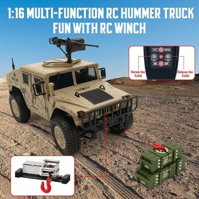 Remote Control Truck 4x4 Off-Road RC Trucks Army Rock Crawler Hummer