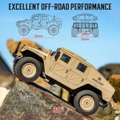 Remote Control Truck 4x4 Off-Road RC Trucks Army Rock Crawler Hummer