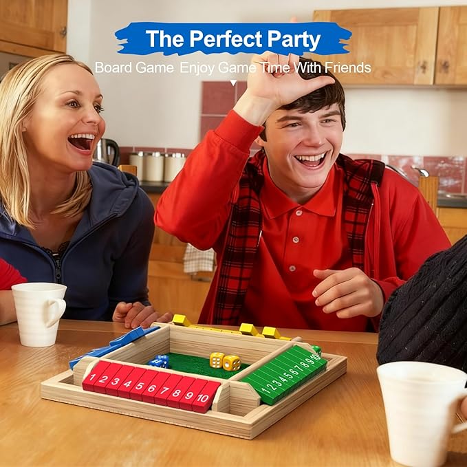Shut the Box Game Wooden Board Tabletop Dice Game for Kids 8 Shut the Box Game Wooden Board Tabletop Dice Game for Kids