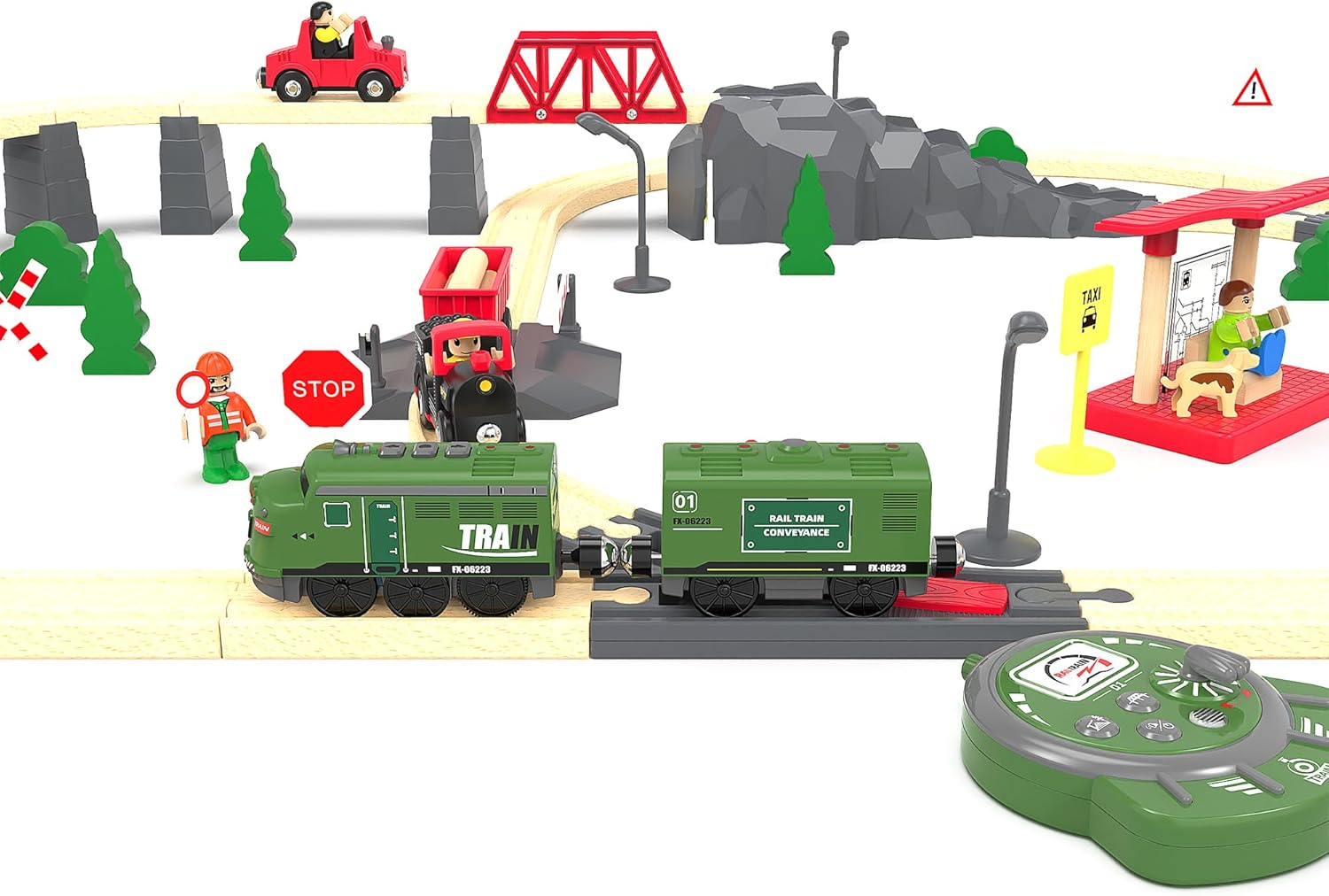 Train Toy Remote Control Locomotive Motorized Train Set for Wooden Track Train Toy Remote Control Locomotive Motorized Train Set for Wooden Track