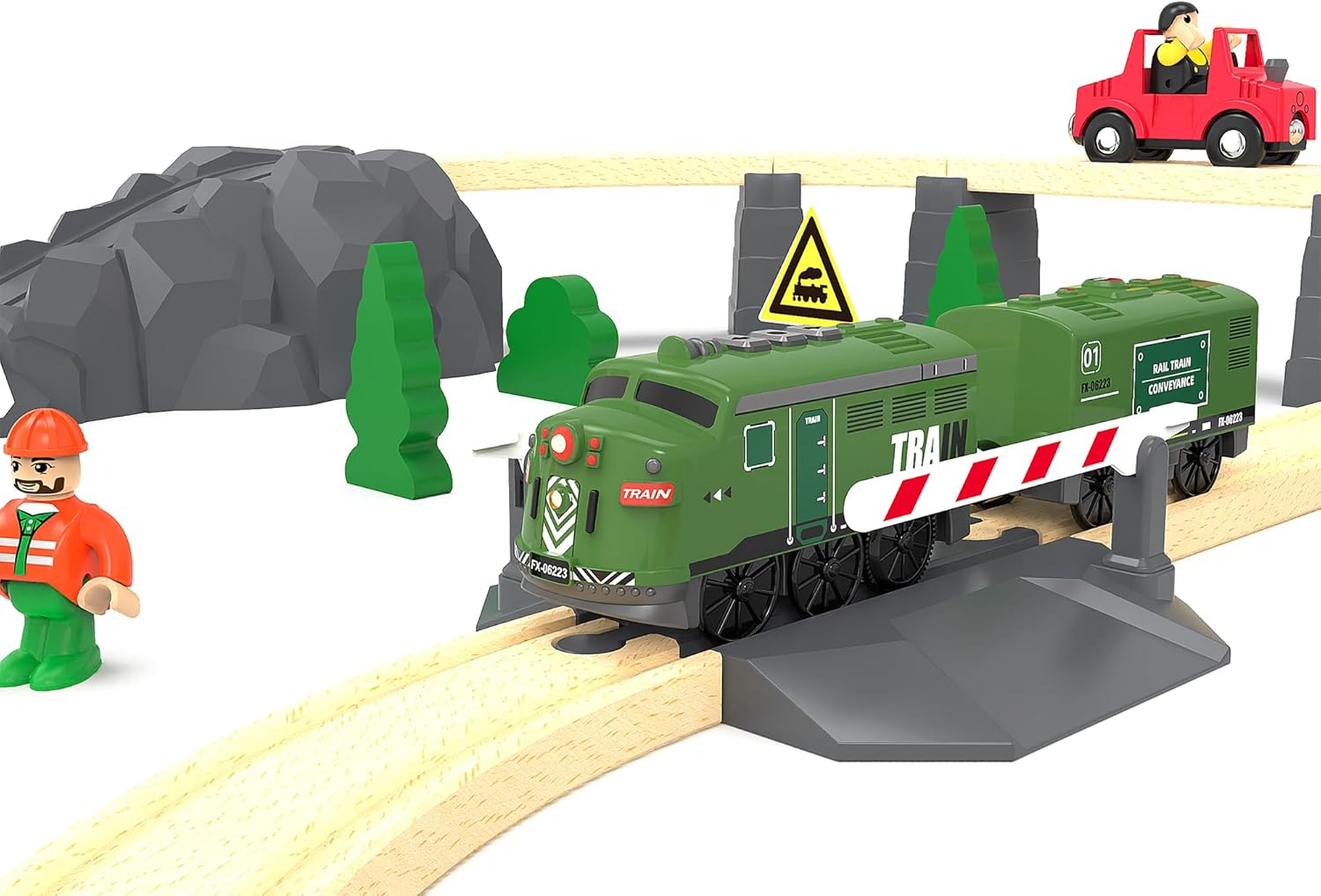 Train Toy Remote Control Locomotive Motorized Train Set for Wooden Track 7 Train Toy Remote Control Locomotive Motorized Train Set for Wooden Track