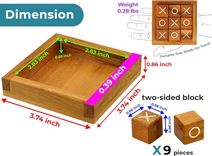Wooden Tic Tac Toe Coffee Table Decor Game 2 Wooden Tic Tac Toe Coffee Table Decor Game