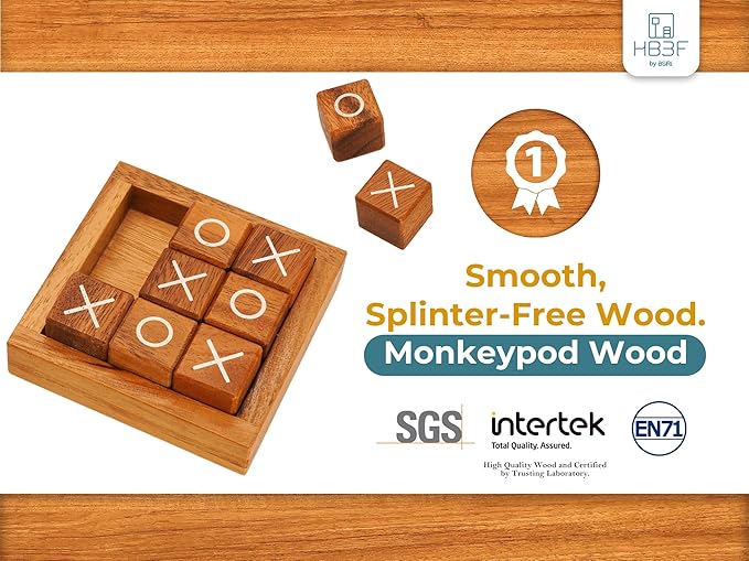 Wooden Tic Tac Toe Coffee Table Decor Game 3 Wooden Tic Tac Toe Coffee Table Decor Game