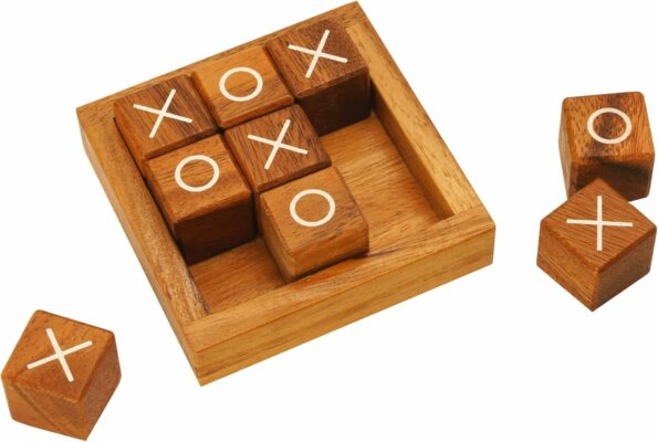 Wooden Tic Tac Toe Coffee Table Decor Game