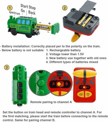 Wooden Train Battery Operated Locomotive Remote Control Train