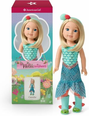 American Girl Wellie Wishers Camille Doll with Blue Leotard