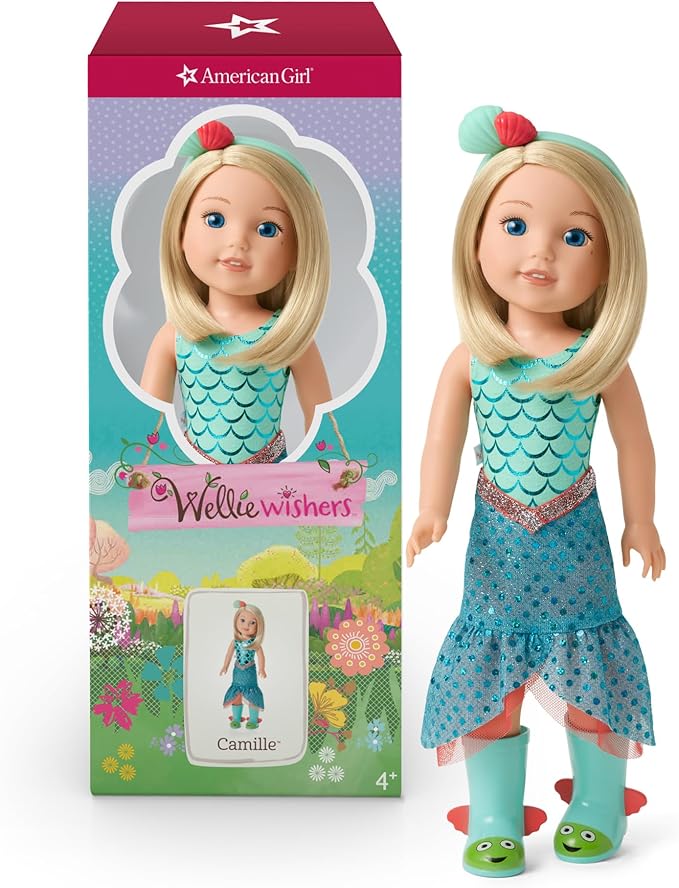 American Girl Wellie Wishers Camille Doll with Blue Leotard
