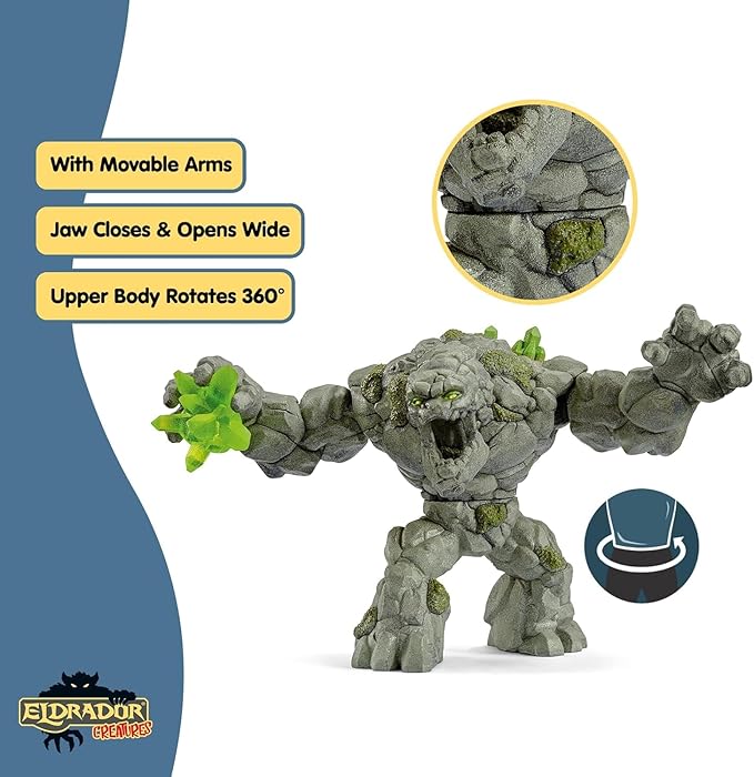 Creatures 8 Stone Monster Toy with Crystal Set Action Figure Creatures 8 Stone Monster Toy with Crystal Set Action Figure