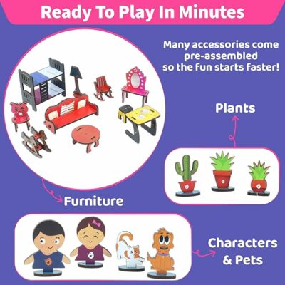 DIY Dollhouse Kit for Girls Miniature House 3D Puzzle