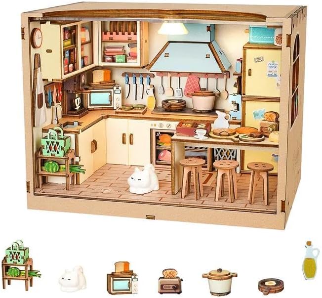 Dollhouse Miniature House Kit 120 Scale Kictchen with LED Light Dollhouse Miniature House Kit 120 Scale Kictchen with LED Light