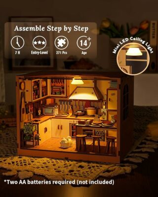Dollhouse Miniature House Kit 120 Scale Kictchen with LED Light