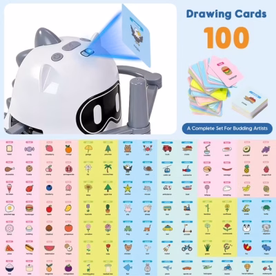 Drawing Robot for Kids with 100 Cards Learning Toy