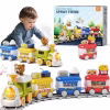 Electric Train Car Track Play Set with Steam Light & Music for Kids